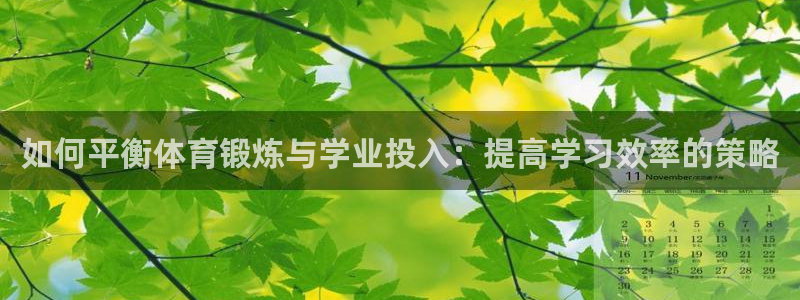 vsport体育：如何平衡体育锻炼与学业投入：提高学习效率的策略